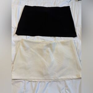 Classic Black and White Women's Low Rise Skirt Set